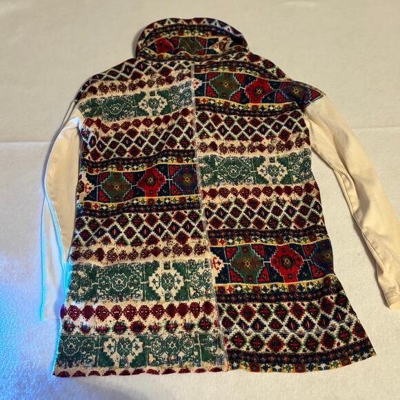 Vtg Chaps Womens Sweater Mock Neck Multicolor Geometric Knit Size Small - Picture 7 of 7